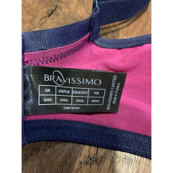Bravissimo Georgia Mesh Bra In Pink/Navy 32GG - Picture 4 of 4